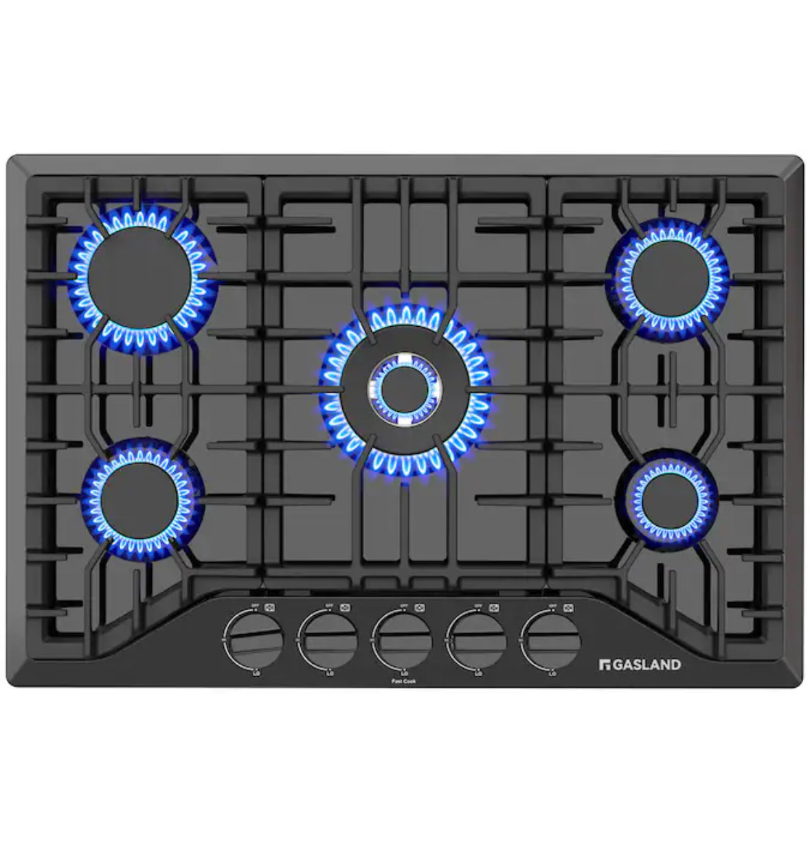 Gasland Chef 30-in 5 Burners Black Gas Cooktop PRO