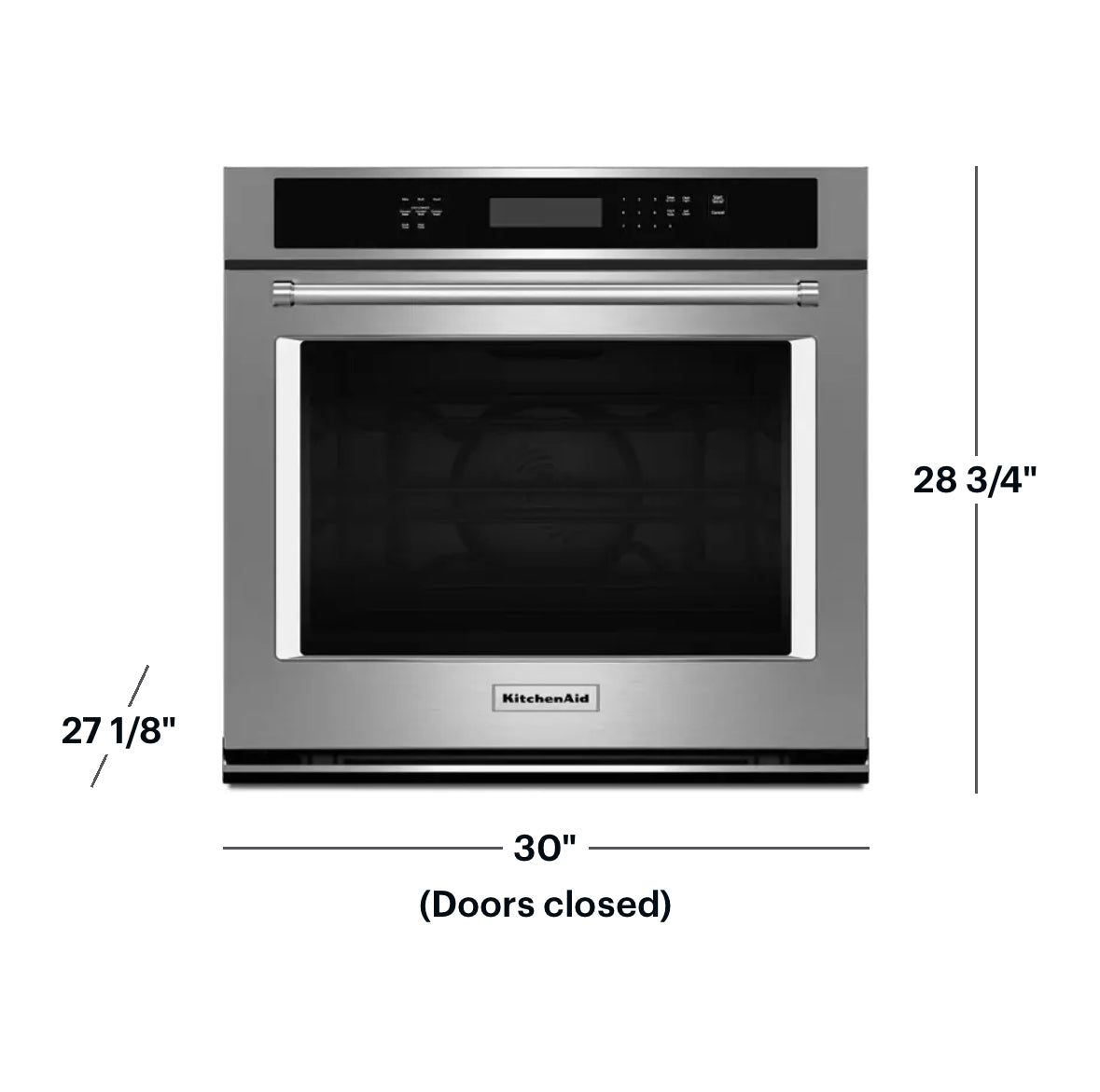 KitchenAid - 30" Built-In Single Electric Convection Wall Oven - Stainless Steel