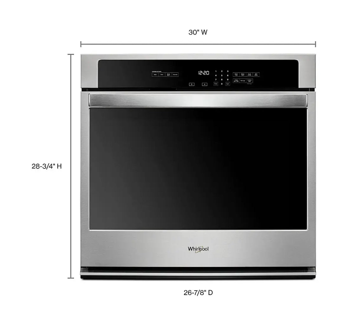Whirlpool 30 inch Single Electric Wall Oven Self-cleaning (Stainless Steel)