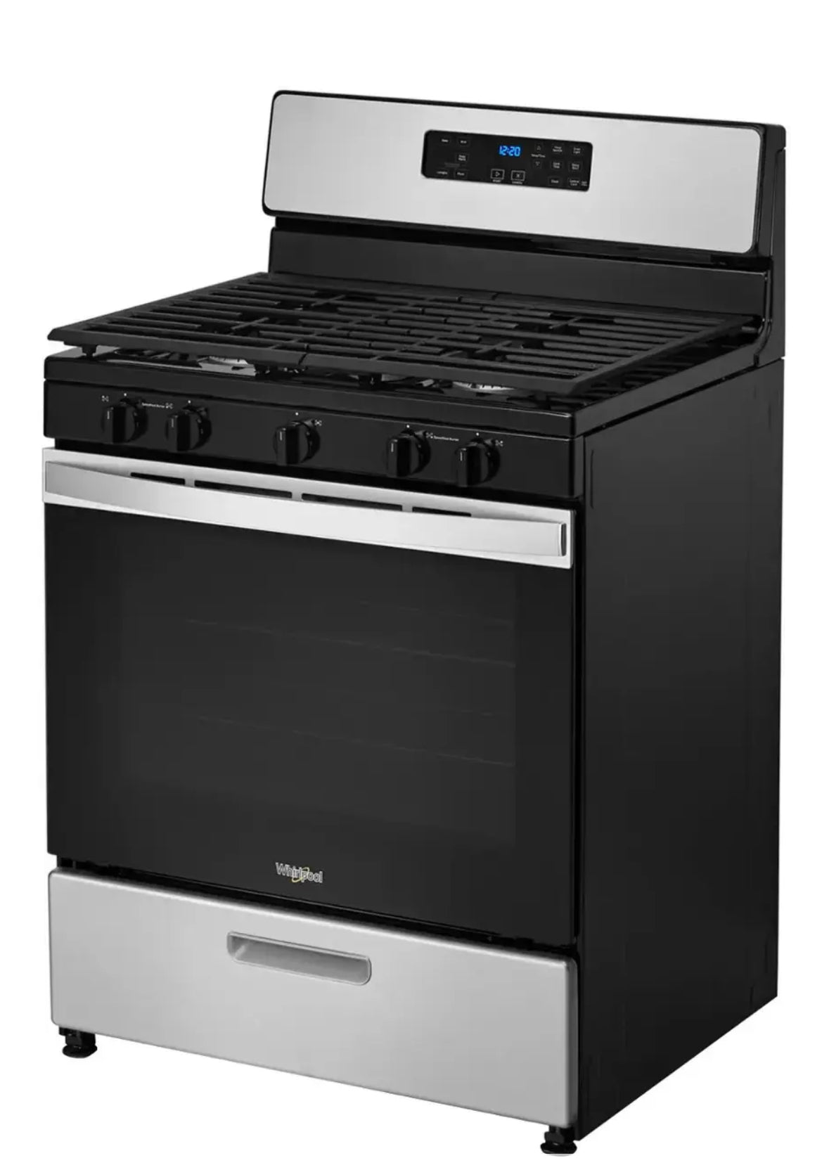 Whirlpool - 5.1 Cu. Ft. Freestanding Gas Range with Edge to Edge Cooktop - Stainless Steel