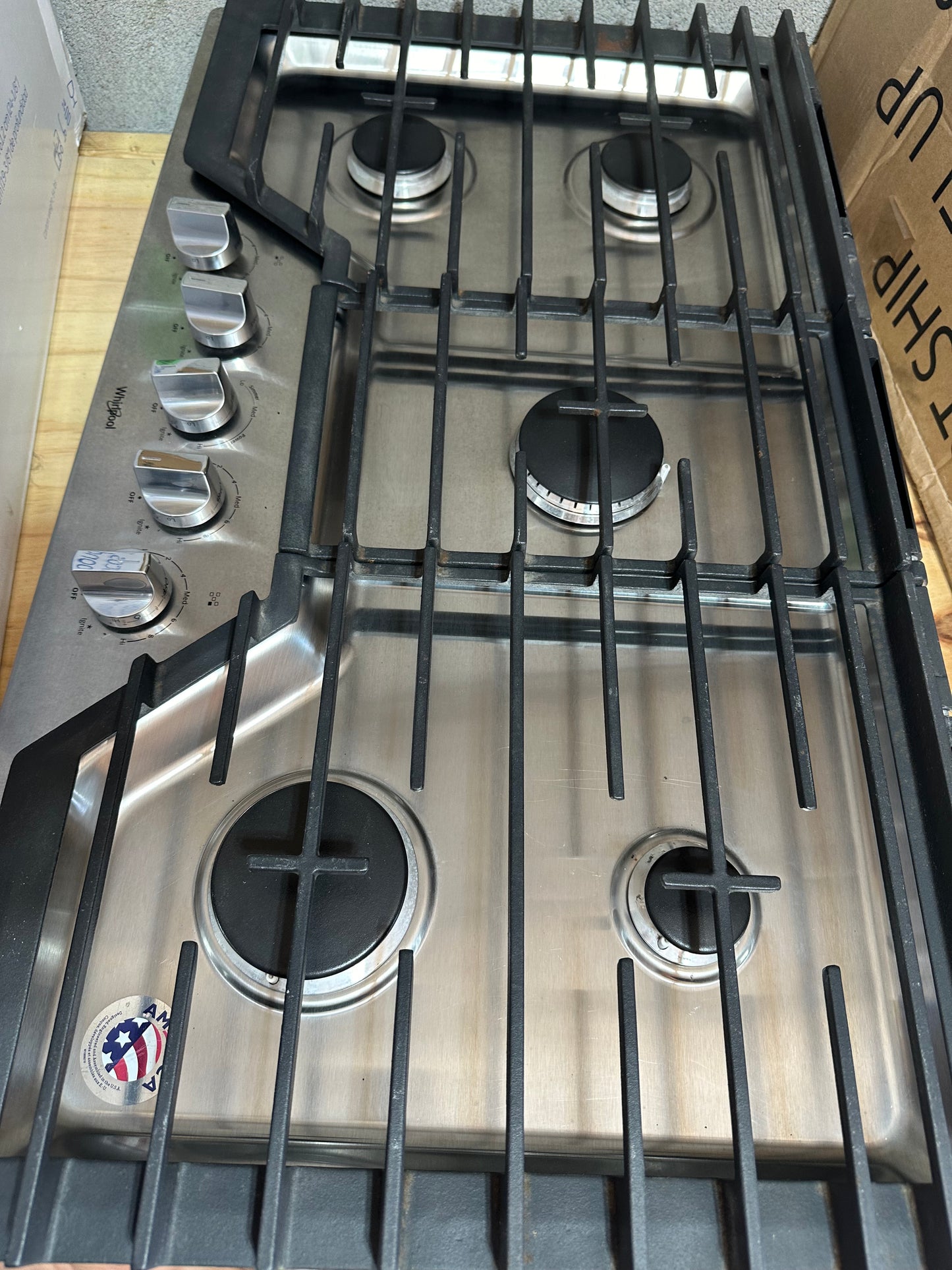 Whirlpool 36-inch Gas Cooktop with Griddle Stainless Steel