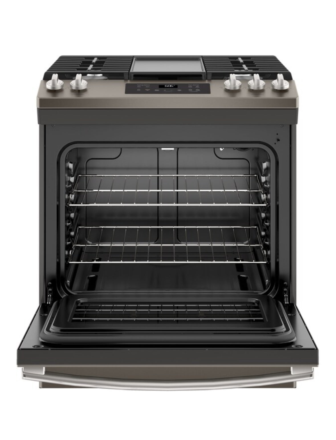 GE 30-in 5 Burners 5.3-cu ft Slide-in Gas Range (Slate)