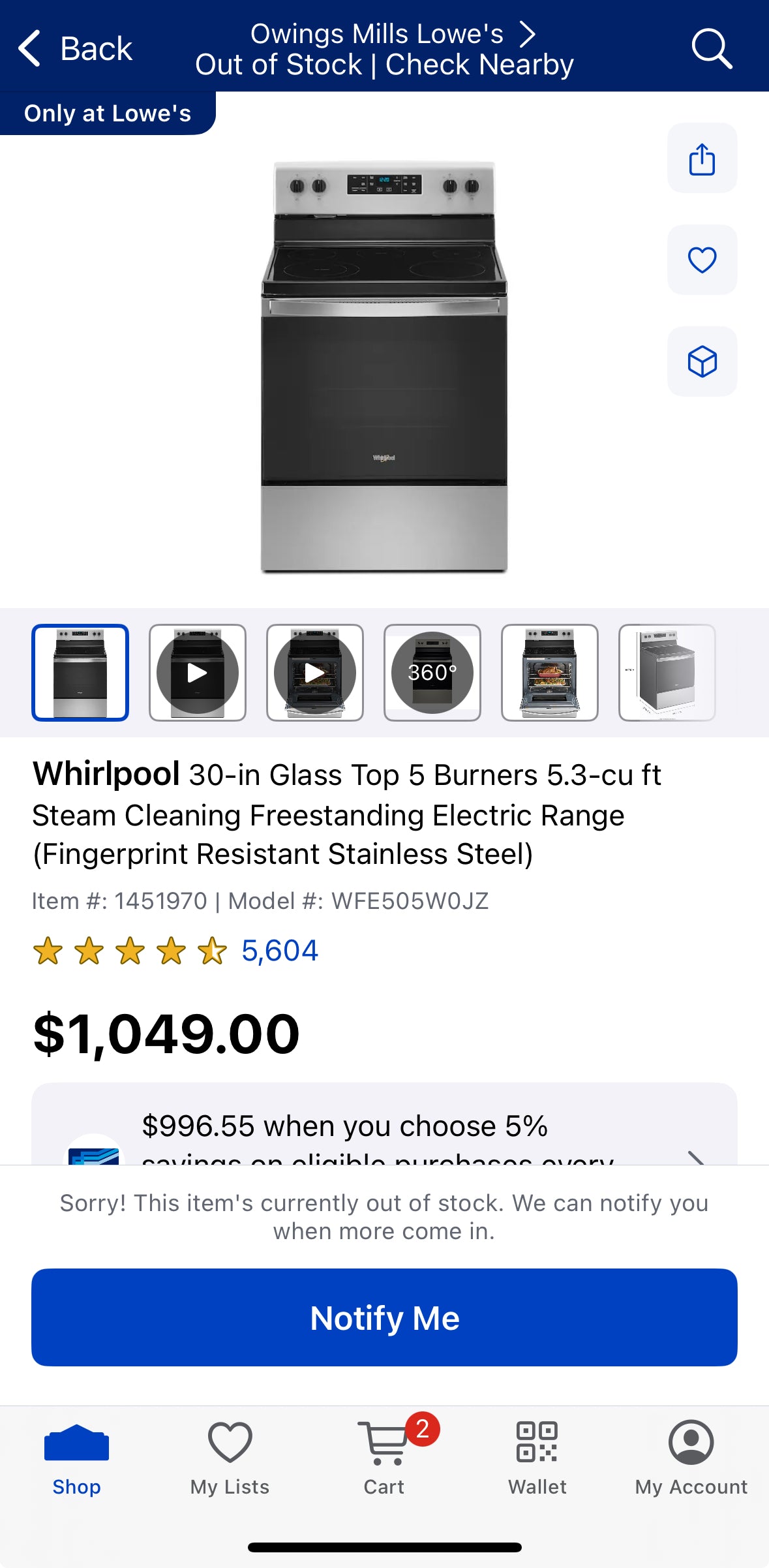 Whirlpool - 5.3 Cu. Ft. Freestanding Electric Range with Self-Cleaning and Frozen Bake™ - Stainless Steel