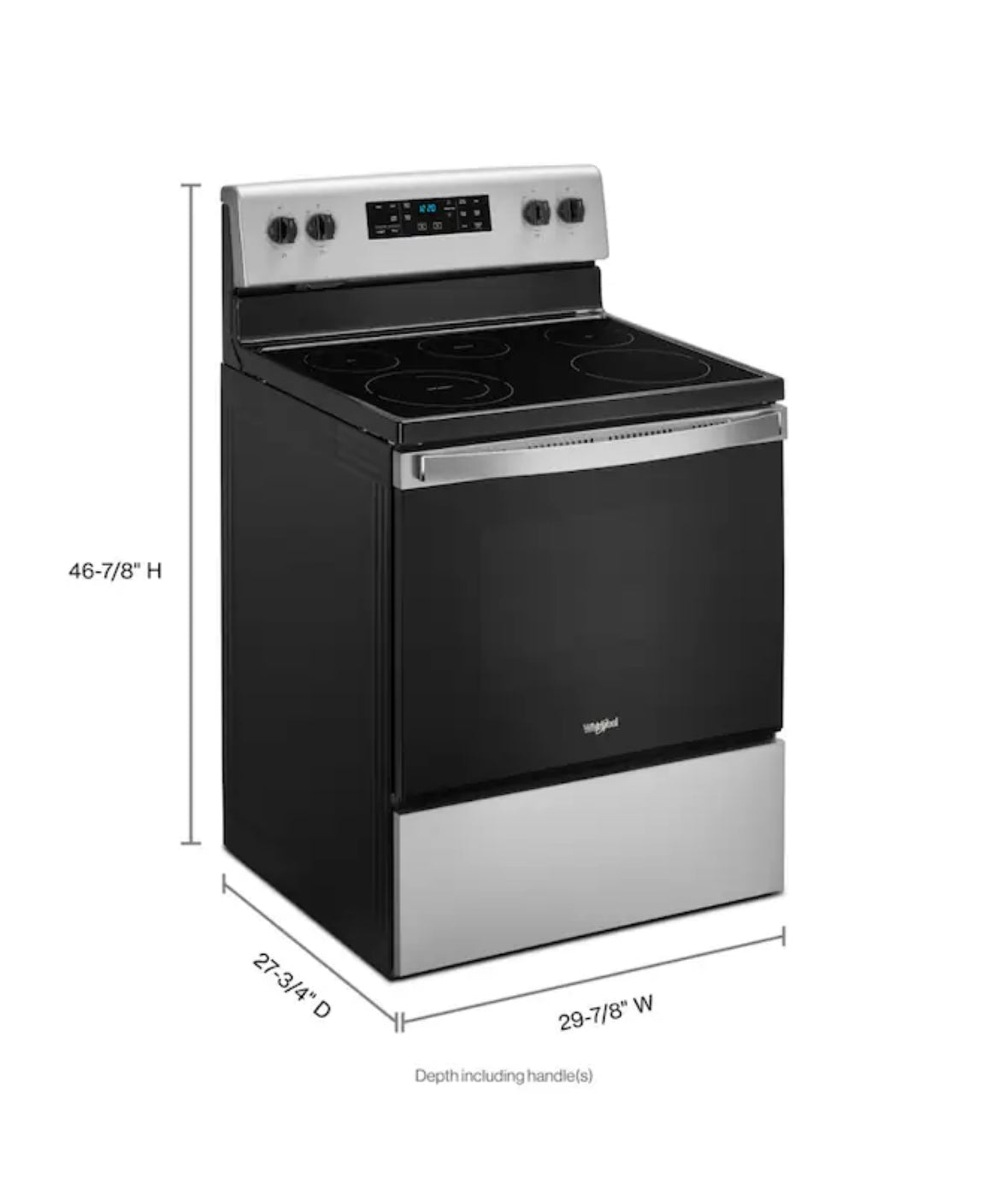 Whirlpool - 5.3 Cu. Ft. Freestanding Electric Range with Self-Cleaning and Frozen Bake™ - Stainless Steel