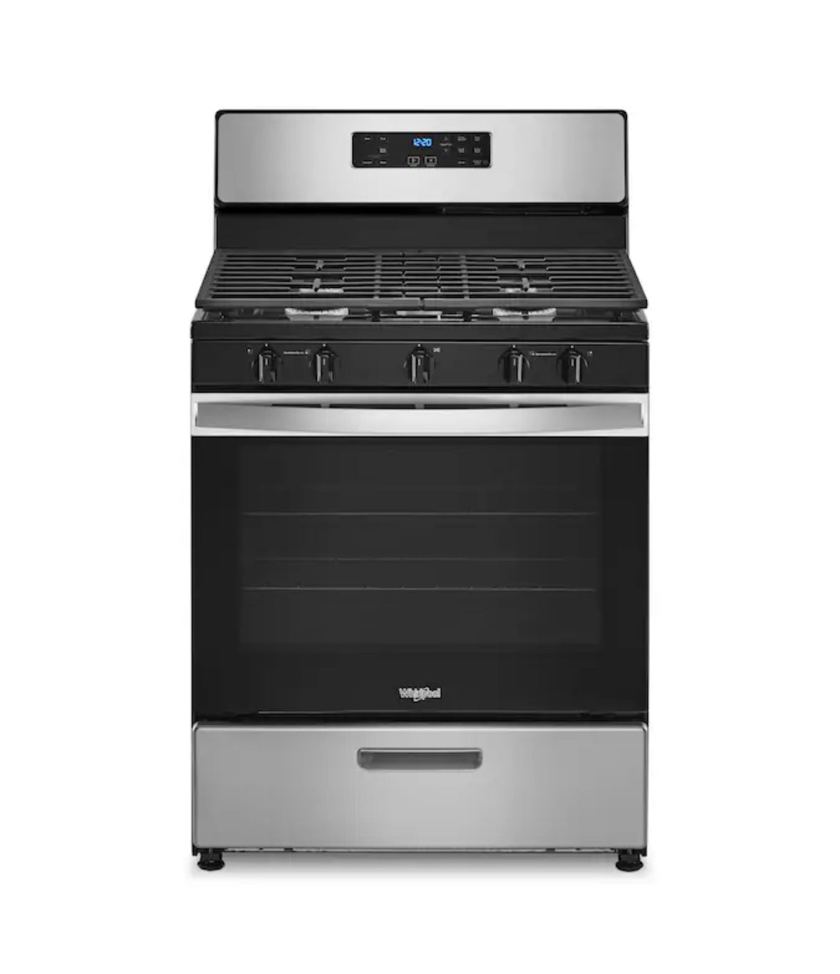 Whirlpool - 5.1 Cu. Ft. Freestanding Gas Range with Edge to Edge Cooktop - Stainless Steel