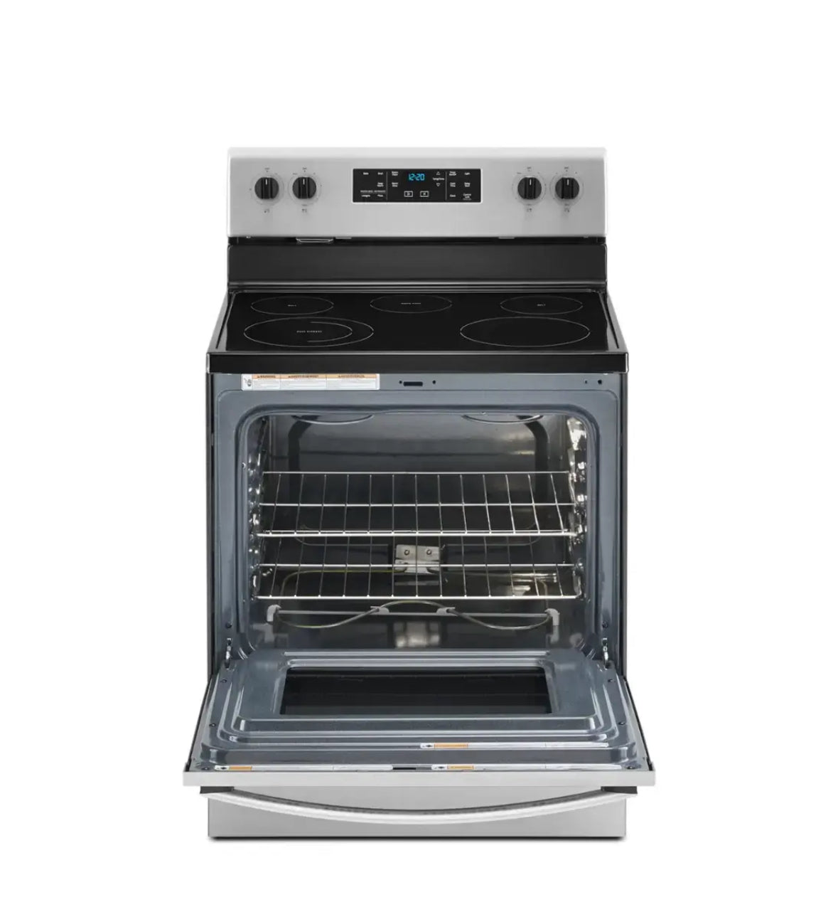 Whirlpool - 5.3 Cu. Ft. Freestanding Electric Range with Self-Cleaning and Frozen Bake™ - Stainless Steel
