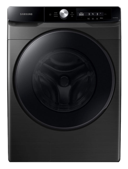 Samsung - 4.5 Cu. Ft. High-Efficiency Stackable Smart Front Load Washer with Steam and AI Smart Dial - Brushed Black