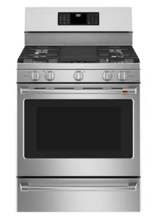 GE Cafe 30-in 5 Burners 5.6-cu ft Self-Cleaning Air Fry Convection Oven
